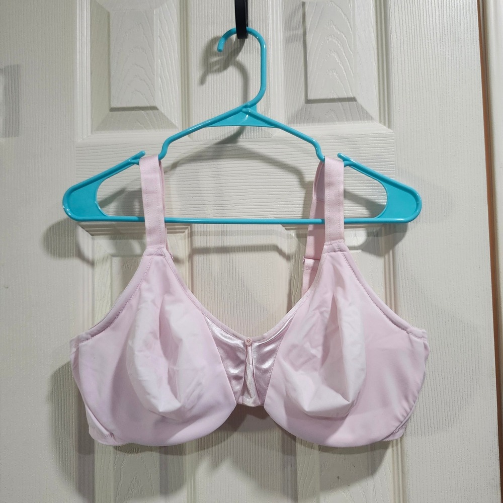Olga Sheer Leaves Minimizer Bra Pink Underwire Full Coverage 5006 42D
